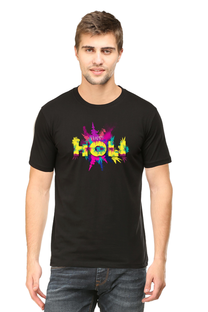 Holi T Shirt in Black Colour - Chitrkala